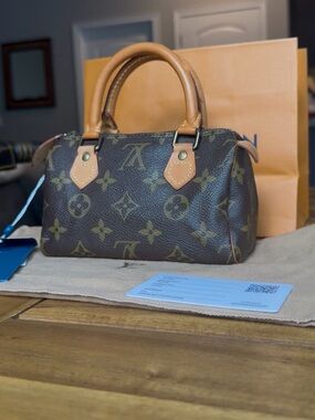 Louis Vuitton Brown Monogram Vintage Mini Speedy Top-Handle Bag
